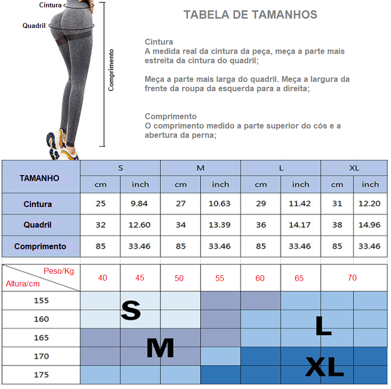 Calça Legging empina bumbum - Frete Grátis